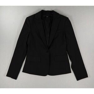 Theory Gabe B3 Sevona Black Virgin Wool Single Button Blazer Jacket Size 4